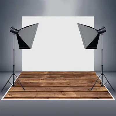 Brown Wooden Board Floor Mat For Baby Photography - Aperturee