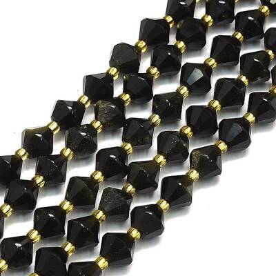 Natural Golden Sheen Obsidian Beads Strands