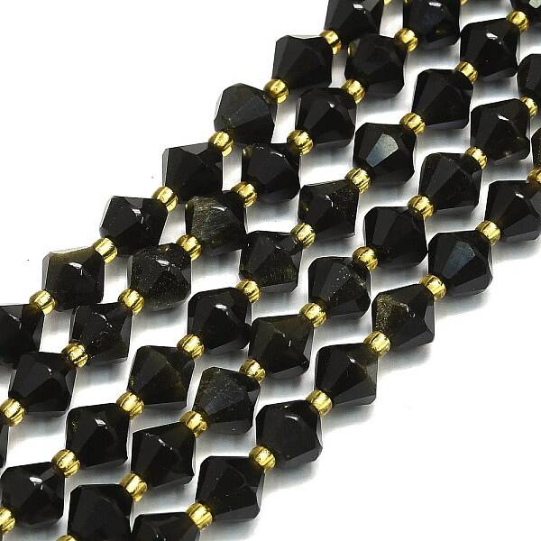 Natural Golden Sheen Obsidian Beads Strands