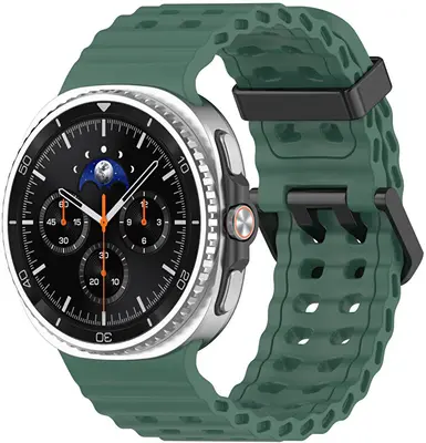 4Wrist Cinturino Sportivo In Silicone Per Samsung Galaxy Watch8 - Verde Scuro