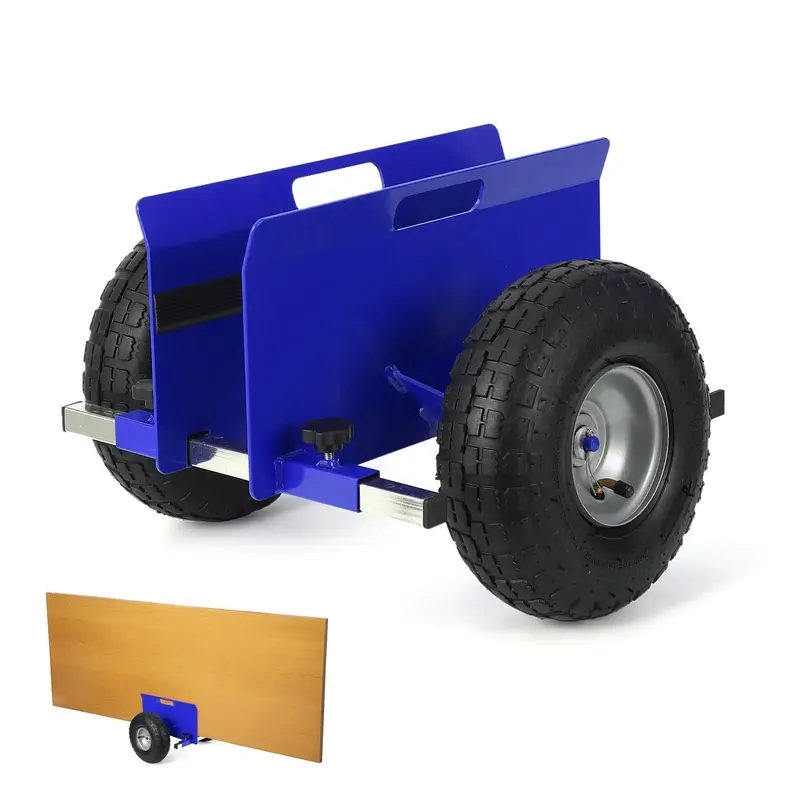 Garvee Panel Dolly with 600 LBS Capacity Adjustable Clamp & Inflatable 10 Rubber Tires Alloy Steel Frame Anti-Scratch Mats D...