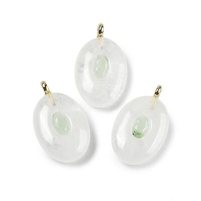 Natural Quartz Crystal & Cubic Zirconia Pendants