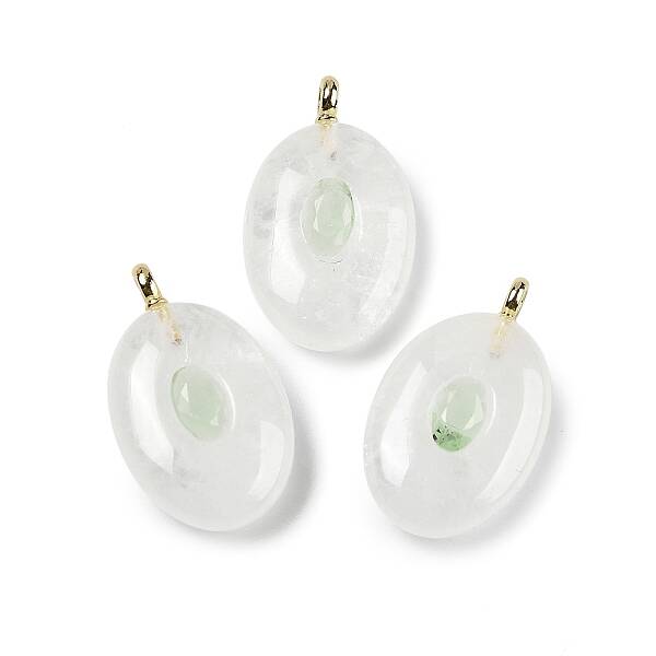 Natural Quartz Crystal & Cubic Zirconia Pendants