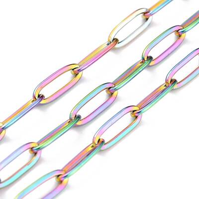 Ion Plating(IP) 304 Stainless Steel Paperclip Chains