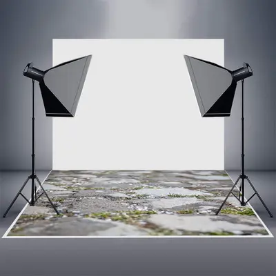 Rustic Gravel Weeds Bokeh Rubber Floor Mat For Photo - Aperturee
