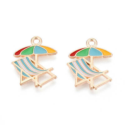 Beach Theme Alloy Enamel Pendants