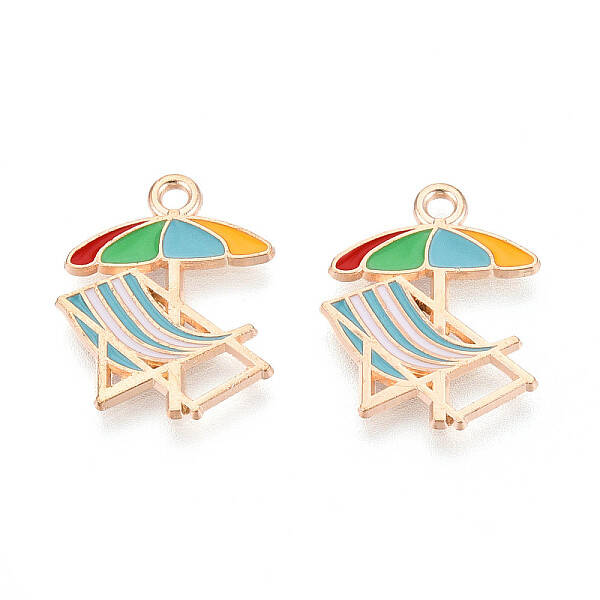 Beach Theme Alloy Enamel Pendants