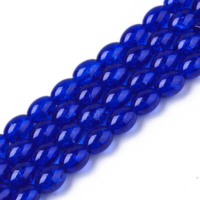 Transparent Crackle Glass Beads Strands