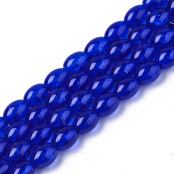 Transparent Crackle Glass Beads Strands