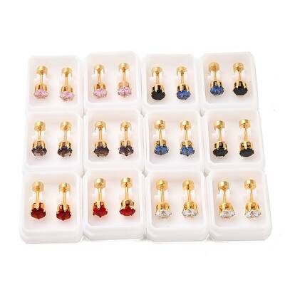 Flat Round Glass Ear Fake Plugs