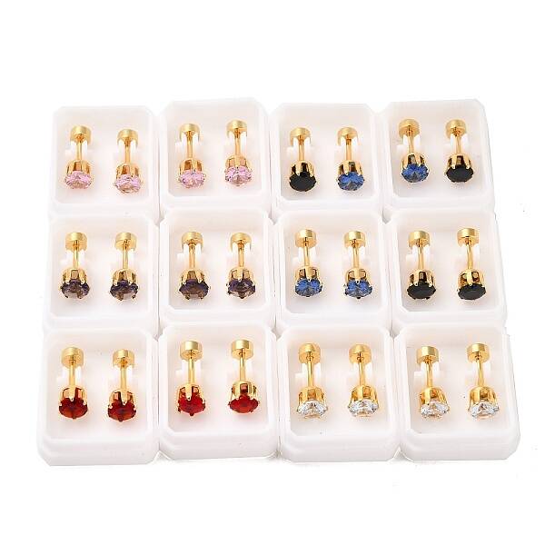 Flat Round Glass Ear Fake Plugs