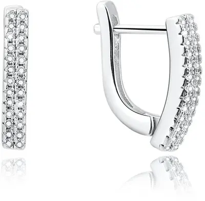 Beneto Silver earrings with crystals Cry AGU1163