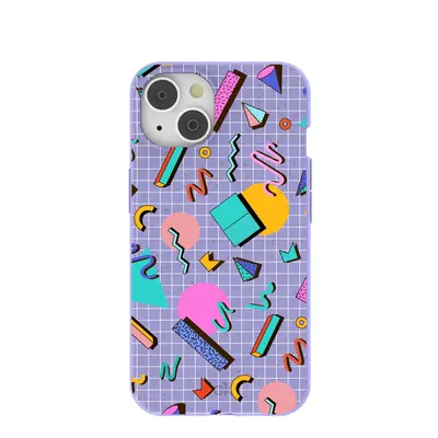 Lavender Retro Grid iPhone 14/16e Case
