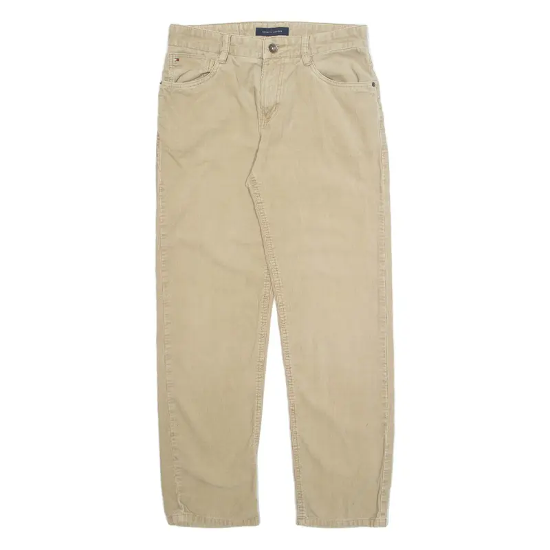 TOMMY HILFIGER Mens Corduroy Trousers Beige Regular Straight W30 L29