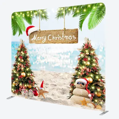 Aperturee Sandy Beach Bokeh Merry Summer Christmas Backdrop - Aperturee