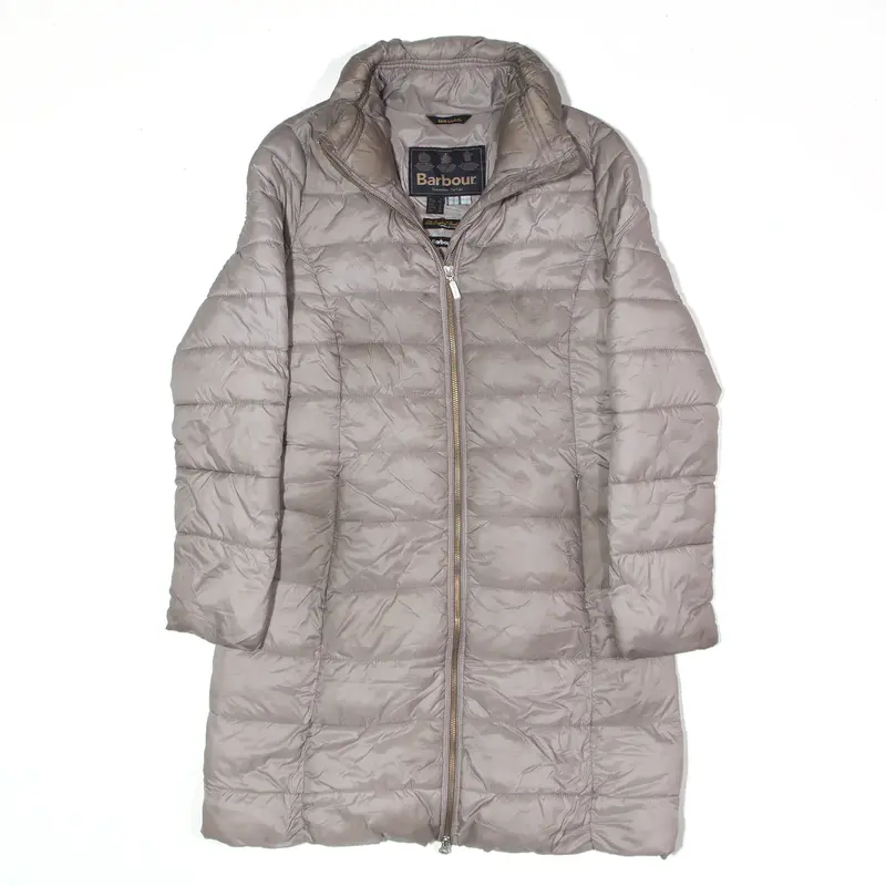 BARBOUR Ervine Puffer Coat Beige Womens UK 8