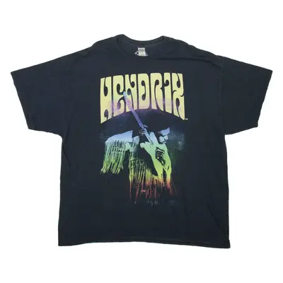 AUTHENTIC HENDRIX Jimi Hendrix Mens Band T-Shirt Black Crew Neck 2XL