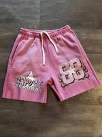 Men's Regular Fit Star & Letter Print Drawstring Waist Shorts, Casual Comfy Breathable Pocket Shorts for Summer, Men's Bottom...