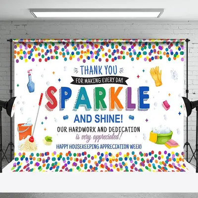 Sparke Shine Housekeeping Appreciation Week Backdrop