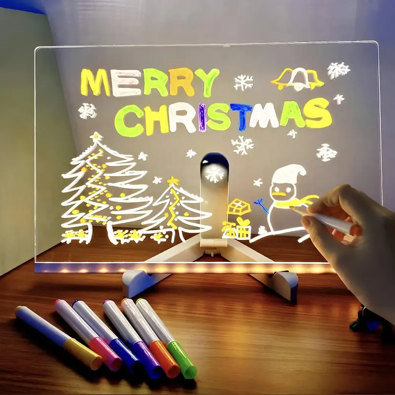 DIY Graffiti Acrylic Board Night Light, 1 Set USB Powered DIY Graffiti Acrylic Board with Pen, Message Board Night Light, Off...