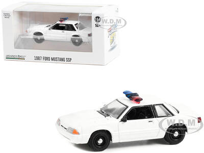 1987-1993 Ford Mustang SSP White Police Car with Light Bar \