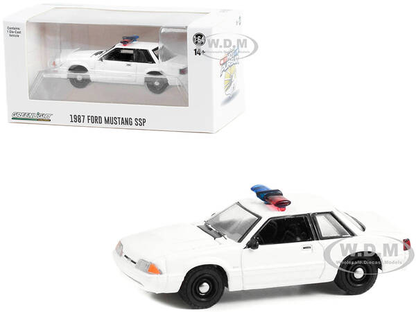 1987-1993 Ford Mustang SSP White Police Car with Light Bar \