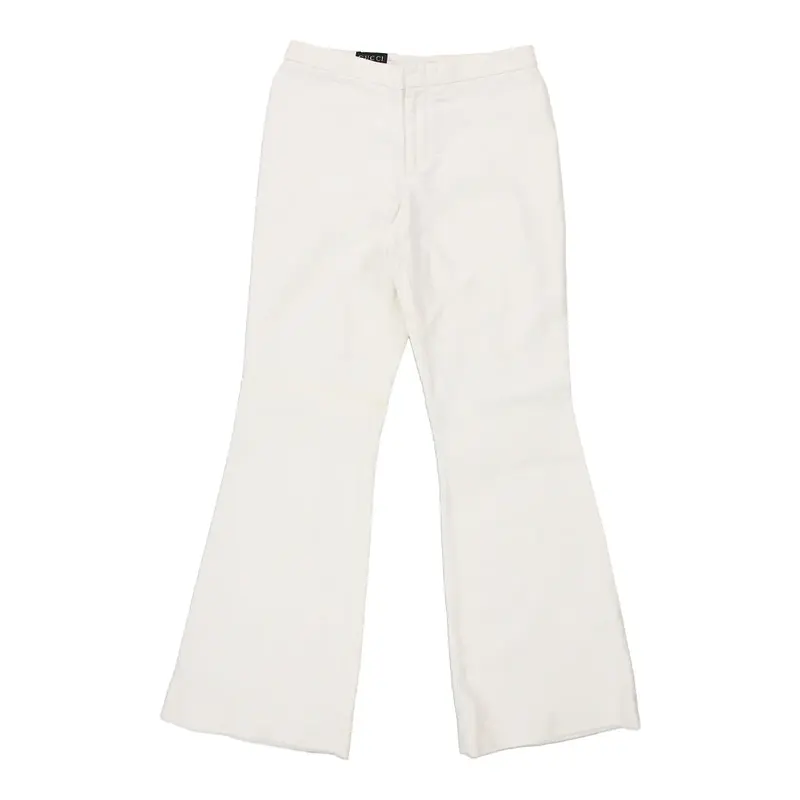 Gucci Flared Trousers - 30W UK 10 White Cotton Blend