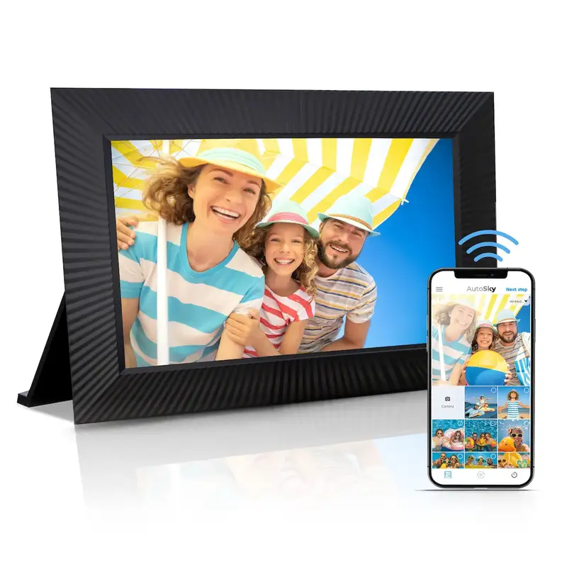 AutoSky WiFi Digital Photo Frame 10.1 Inch IPS Touchscreen Electronic Photo Frame with 32GB Digital Picture Frames Share Phot...