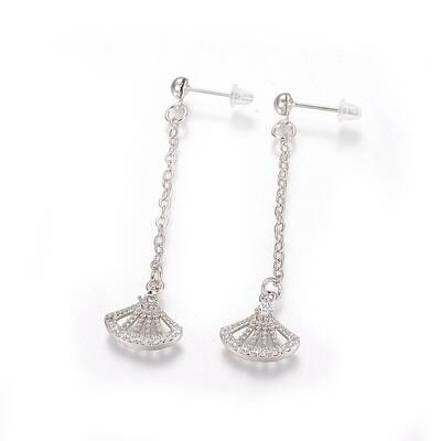 Brass Cubic Zirconia Stud Earrings