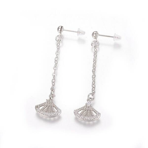 Brass Cubic Zirconia Stud Earrings