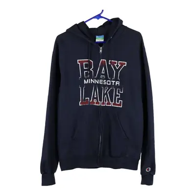 Bay Lake Minnesota Champion Hoodie - Medium Navy Cotton Blend