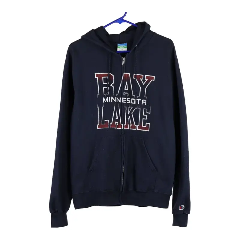 Bay Lake Minnesota Champion Hoodie - Medium Navy Cotton Blend