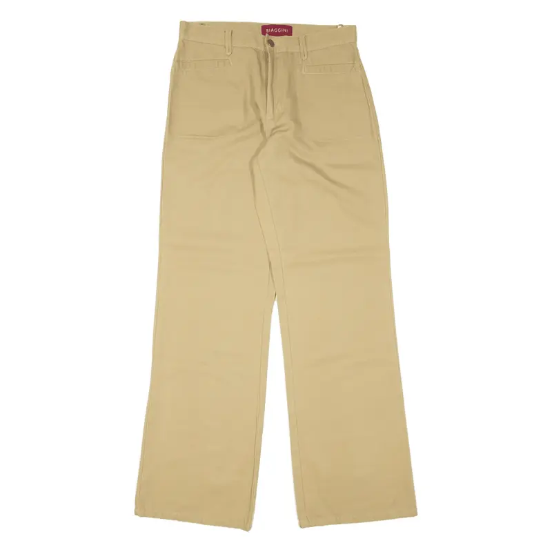 BIAGGINI Trousers Beige Relaxed Bootcut Womens W28 L33