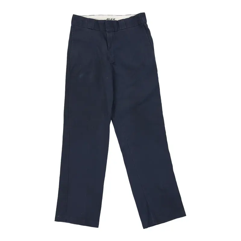 Dickies Trousers - 30W UK 10 Navy Polyester Blend