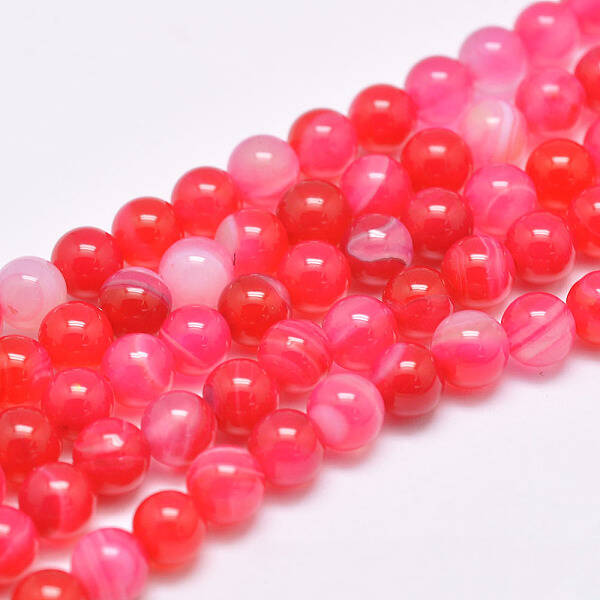 Natural Striped Agate/Banded Agate Bead Strands