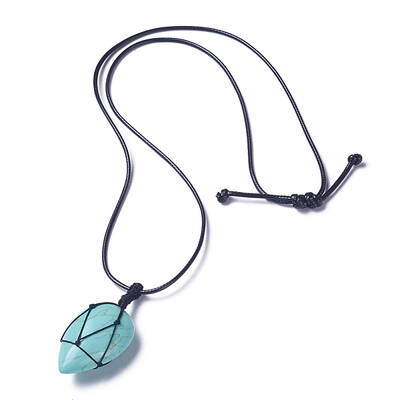 Synthetic Turquoise Beaded Pendant Necklaces