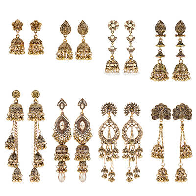 8 Pairs 8 Style Zinc Alloy Dangle Stud Earrings for Women