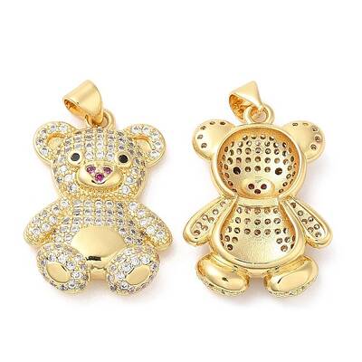 Brass Micro Pave Cubic Zirconia Pendants