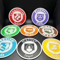 Call of Duty Zombies Coasters Set of 8 Iconic Game Perk Cola Logos - 4-Inch Lightweight Tableware for Cups and Mugs decorativ...