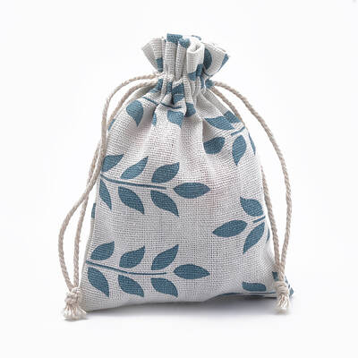 Polycotton(Polyester Cotton) Packing Pouches Drawstring Bags
