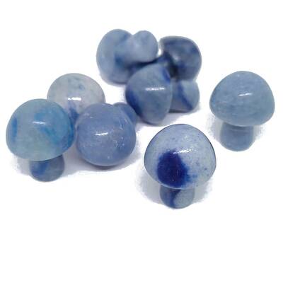 Dyed & Heated Natural Blue Aventurine Healing Mushroom Figurines