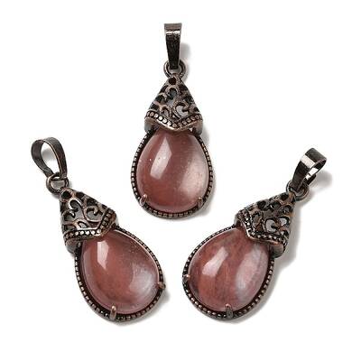 Cherry Quartz Glass Pendants