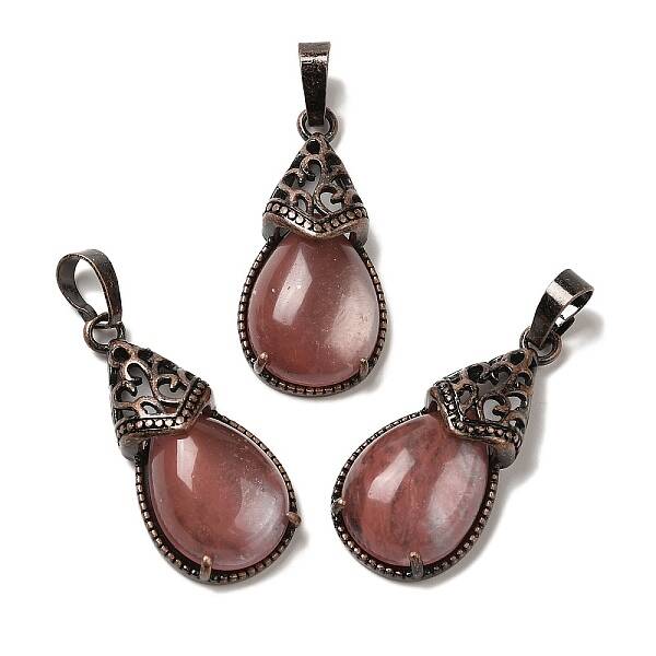 Cherry Quartz Glass Pendants