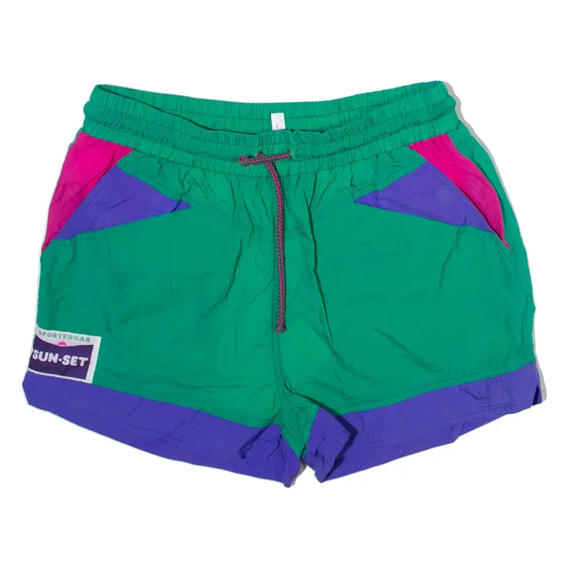SUN SET Mens Casual Shorts Green 90s S W29