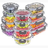 Glass Storage Containers With Lids Set,24pc Set with BPA Free Airtight Locking Lids for Lunch,Food Storage, Meal Prep, Freeze...