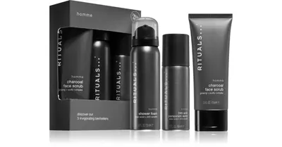 RITUALS The Ritual Of Homme Gift Set for Men Shower Foam 50ml + Antiperspirant 50ml + Cleansing Scrub 70ml