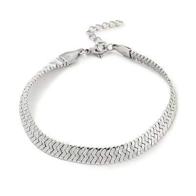 Non-Tarnish 304 Stainless Steel Herringbone Chain Bracelet
