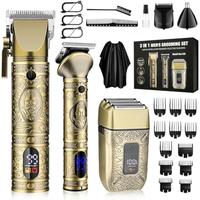 Hair Clippers for Men Professional Cordless Electric Razor Foil Shavers Barber Clippers Set Nose Hair Beard Trimmer Machines ...
