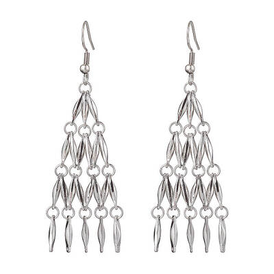 Non-Tarnish 304 Stainless Steel Bar Link Chain Dangel Earrings