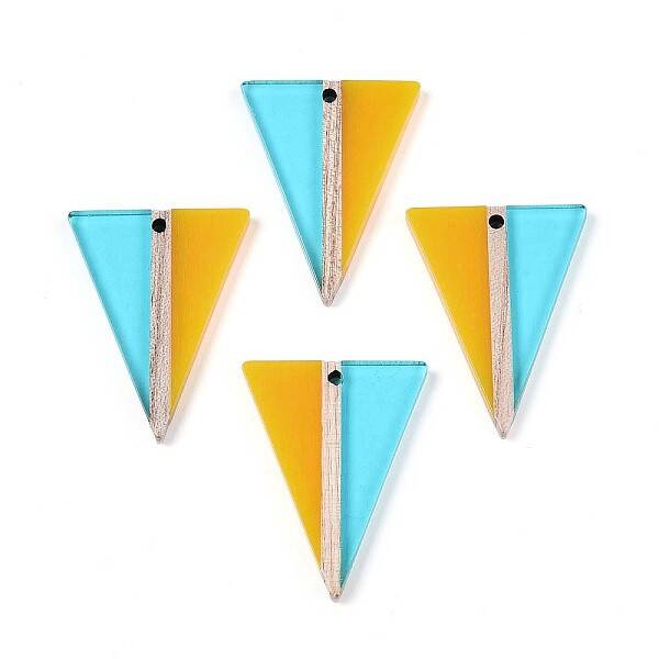 Transparent Resin & Wood Pendants